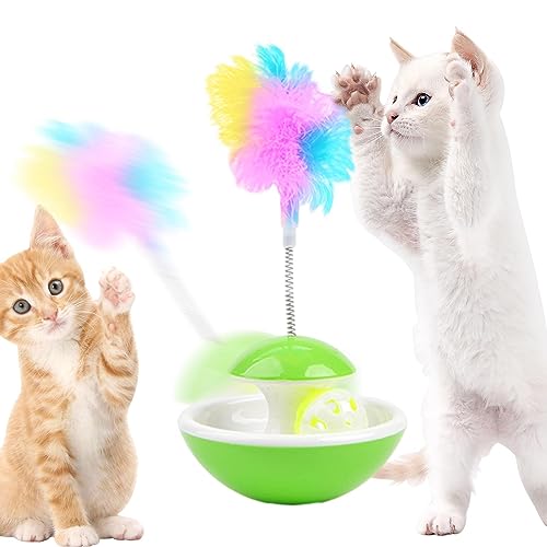 Teksome Stimulating Cat Toys | Cats Track Toy with Teasing Feather | Indoor Cats Accessories for Living Room, Cat House, Pet Shelter, Pet Shop, Bedroom, Study Room von Teksome