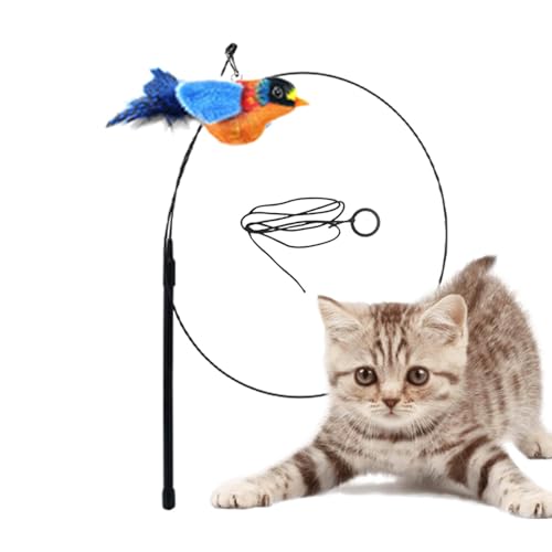 Teksome Vögel für Wohnungskatzen,Vogelspielzeug für Katzen | Vogelförmiges, zwitscherndes, neckendes Katzenspielzeug,Eingebautes Katzenspielzeug mit Bewegungssensor und elastischem Seil für Teksome Vögel für Wohnungskatzen,Vogelspielzeug für Katzen | Vogelförmiges, zwitscherndes, neckendes Katzenspielzeug,Eingebautes Katzenspielzeug mit Bewegungssensor und elastischem Seil für von Teksome