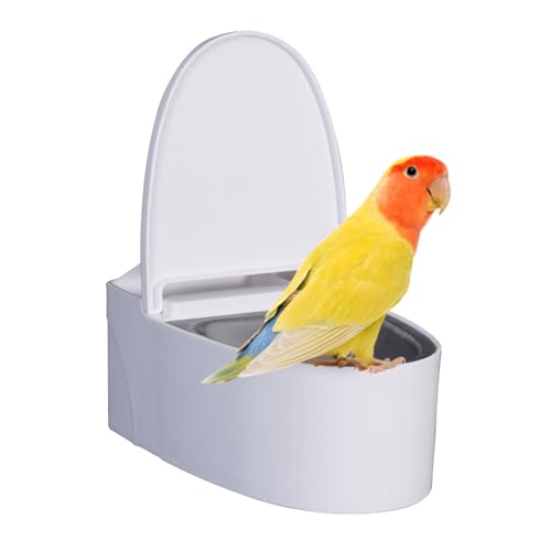 Teksome Vogel-Töpfchentrainingswerkzeug | Wandhalterung für Haustiere, Vogel Töpfchentrainer – multifunktionaler Futterspender, selbstklebender, abnehmbarer Tier-Futternapf für kleine, mittelgroße von Teksome