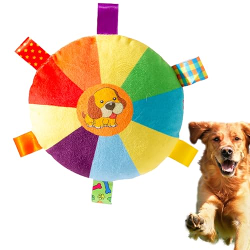 Teksome Weiches Apportieren und Fangen Hundespielzeug | Interaktives Kauspielzeug für Hunde mit Glocke – Plüsch weich und leicht, interaktives Trainings-Hundespielzeug für mittelgroße und große Hunde von Teksome