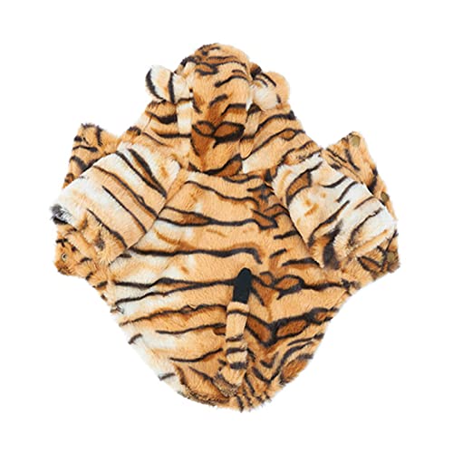 Tiger Haustier Kostüm - Haustier Tiger Kostü - Niedlicher Hund Cosplay Tiger Overall Warme Winter Bekleidung Halloween Haustier Welpen Cosplay Hoodie Lustige Kleidung Mode Tiger Haustier Kostü it von Teksome