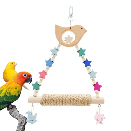 Vogelkäfig-Spielzeug, dreieckig, Sittich, Schaukel, Kletterspielzeug – Naturholzspielplatz, farbenfroher Vogelkäfig, Ständer für Kakadus, Nymphensittiche, Sittiche, Graupapageien Teksome Vogelkäfig-Spielzeug, dreieckig, Sittich, Schaukel, Kletterspielzeug – Naturholzspielplatz, farbenfroher Vogelkäfig, Ständer für Kakadus, Nymphensittiche, Sittiche, Graupapageien Teksome von Teksome