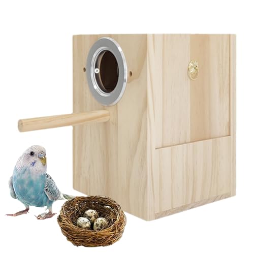 Vogelkästen zum Nisten | Vogelhaus aus Holz für Käfig mit Sitzstange | Vogelkäfig Zubehör für Nymphensittiche, Lovebirds, Papageien und kleine bis mittelgroße Vögel, Vogelspielzeug Teksome Vogelkästen zum Nisten | Vogelhaus aus Holz für Käfig mit Sitzstange | Vogelkäfig Zubehör für Nymphensittiche, Lovebirds, Papageien und kleine bis mittelgroße Vögel, Vogelspielzeug Teksome von Teksome