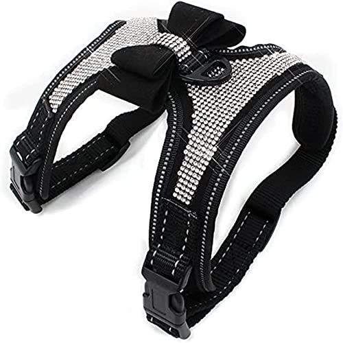 Hundegeschirr für Mädchen, mit Strasssteinen, Fliege, Frenchie-Weste, für weibliche Welpen, Kätzchen, niedlich, ausgefallen, funkelnd, hübscher Kristalldiamant für kleine Haustiere, Yorkie, Chihuahua, Hundegeschirr für Mädchen, mit Strasssteinen, Fliege, Frenchie-Weste, für weibliche Welpen, Kätzchen, niedlich, ausgefallen, funkelnd, hübscher Kristalldiamant für kleine Haustiere, Yorkie, Chihuahua, von Teleyi