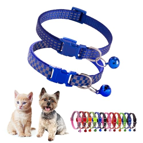 XS Hundehalsband mit Glöckchen, reflektierend, mit Glöckchen, für Mädchen, niedlich, ausgefallenes Welpenhalsband mit Glöckchen, für XXS, XS, kleine Kätzchen, Hündinnen, Halsumfang 17,8 - 30,5 cm von Teleyi