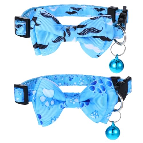 2 Stück Verstellbar Katzenhalsband Blau Katzen Halsbänder mit Glöckchen 20–30 cm Sicherheitshalsband Katze Kette Abnehmbare Halsbänder Nylon Katzenhalsbänder mit Fliege für Katzen (Blau) 2 Stück Verstellbar Katzenhalsband Blau Katzen Halsbänder mit Glöckchen 20–30 cm Sicherheitshalsband Katze Kette Abnehmbare Halsbänder Nylon Katzenhalsbänder mit Fliege für Katzen (Blau) von Telooco