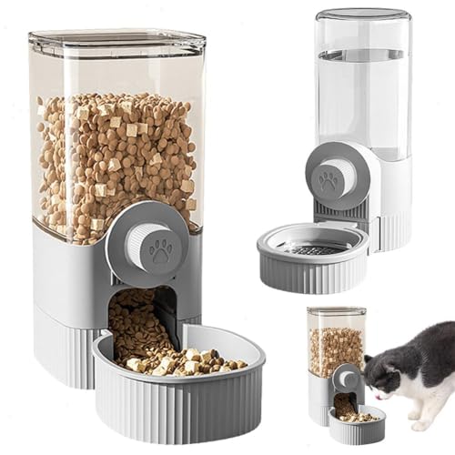 Futterspender und Wasserspender zum Aufhängen, automatischer Schwerkraft-Futterspender für Hunde, Katzen, abnehmbare Reinigung, BPA-frei, super Kapazität, Katzenfutterspender für kleine, große von Temoo