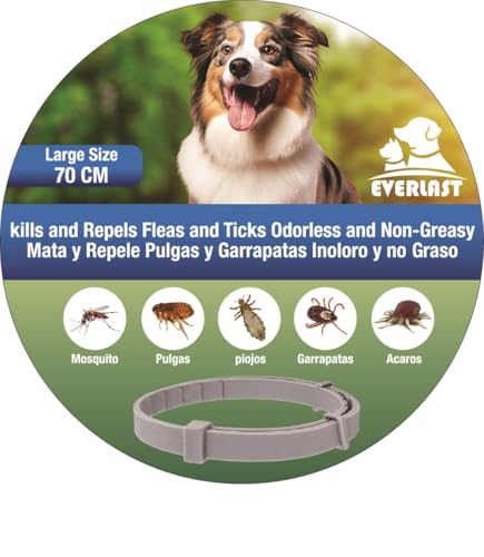 Tempotech ® Antiparasitäres Halsband – Hunde und Katzen – 8 Monate Schutz – gegen Flöhe, Zecken, Mücken, Milben und Läuse (2-72cm) von Tempotech