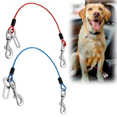 TenaLucy 2 Stück Hundegurt fürs Auto,Anschnallgurt Hund Auto Anschnallgurt Hunde Sicherheitsgurt Sicherheitsgeschirr Hunde anschnallgurt Hundeanschnaller fürs Auto,für Alle Hunderassen & Autotypen von TenaLucy