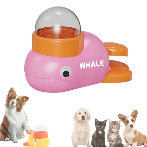 Duck Shaped Slow Feeder Puzzle Toy for Dogs & Cats - Interactive Treat Slot Machine Dispenser with Anti-Tip Base, Adjustable Difficulty & Detachable Parts, Boredom Buster (Pink Whale) von Tencipeda