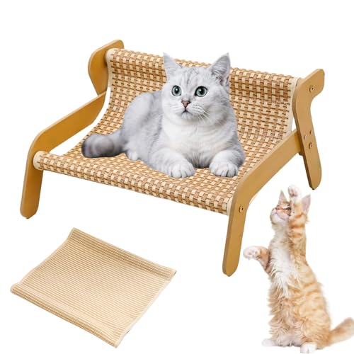 Mellowkin Cat Scratcher Couch, 2-In-1 Cat Scratch Lounge Couch Sofa with Durable Sisal Surface, Ergonomic Scratcher Bed for Indoor Pets to Relax, Play & Protect Furniture (Style B+Spare pad) von Tencipeda