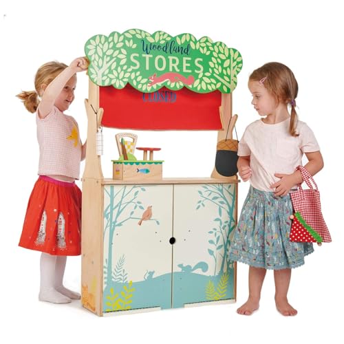 Tender Leaf Tag des Markts: Boutique et Thétre 'Woodland' 75 x 25 x 110 cm, 2-in-1, 2 Handpuppen und eine Tasche, aus Holz, in Box 76,6 x 53 x 6,5 cm, 3 + Tender Leaf Tag des Markts: Boutique et Thétre 'Woodland' 75 x 25 x 110 cm, 2-in-1, 2 Handpuppen und eine Tasche, aus Holz, in Box 76,6 x 53 x 6,5 cm, 3 + von Tender Leaf Toys