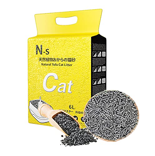 Spülbarer Tofu-Katzenstreu, natürliche Formel-Inhaltsstoffe, Desodorierung & Nullstaub & Ultra-Klumpen, Mehrfachgeschmack, Katzenstreufilter enthalten (Aktivkohle) von TengRui