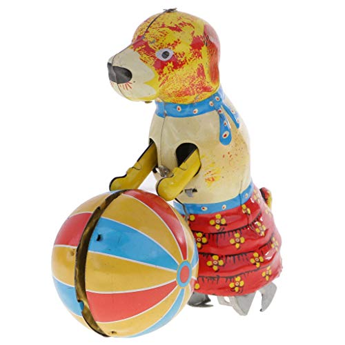 Tenlacum Hund schiebt Runde Ball Zinn Spielzeug Sammlerstück Spielzeug Kinder Geschenke von Tenlacum