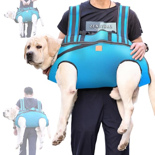 Hundegeschirr mit Rucksack-Tragetasche, Größe XXL, Blau von Terapaton
