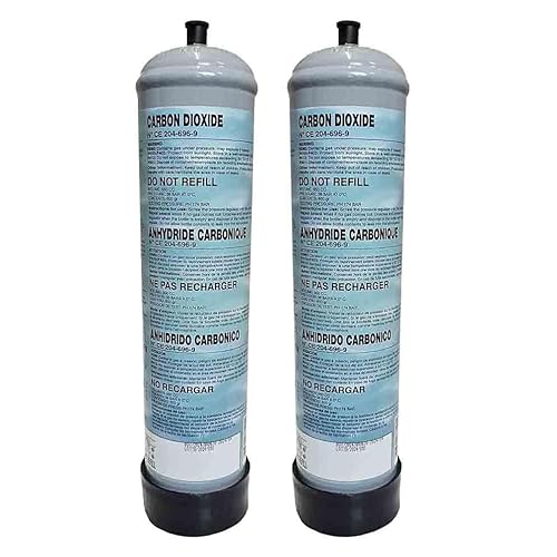 Thermohydraulische RV® 2 Einweg-CO2-Flaschen 600 g für Aquarien mit Anschluss M10x1 von Termoidraulica RV
