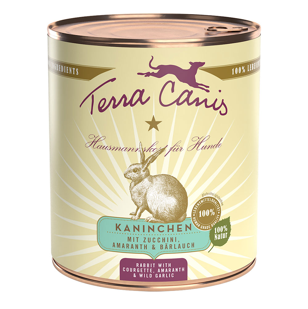 Sparpaket Terra Canis 12 x 800 g - Kaninchen mit Zucchini, Amaranth & Bärlauch von Terra Canis