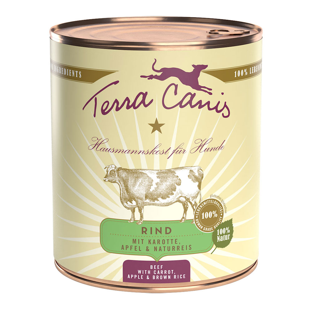 Sparpaket Terra Canis 12 x 800 g - Rind mit Karotten, Apfel & Naturreis von Terra Canis