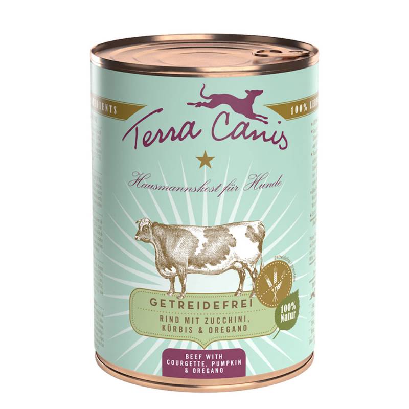 Sparpaket Terra Canis Getreidefrei 12 x 400 g - Rind mit Zucchini, Kürbis & Oregano von Terra Canis