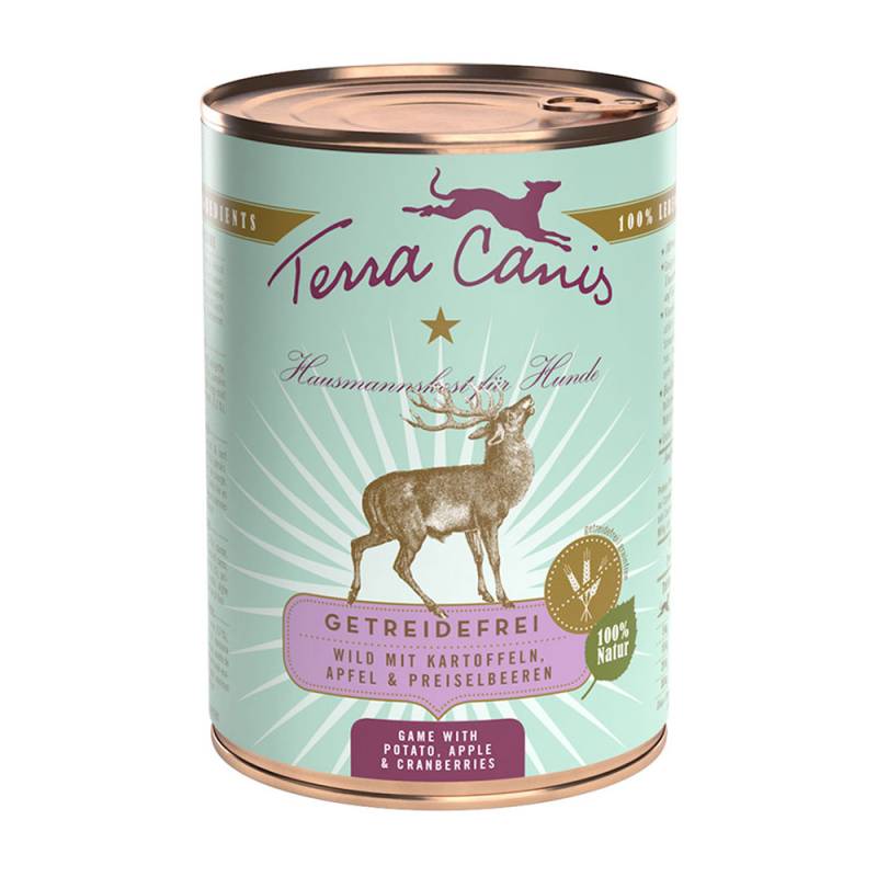 Sparpaket Terra Canis Getreidefrei 12 x 400 g - Wild mit Kartoffeln, Apfel & Preiselbeeren von Terra Canis