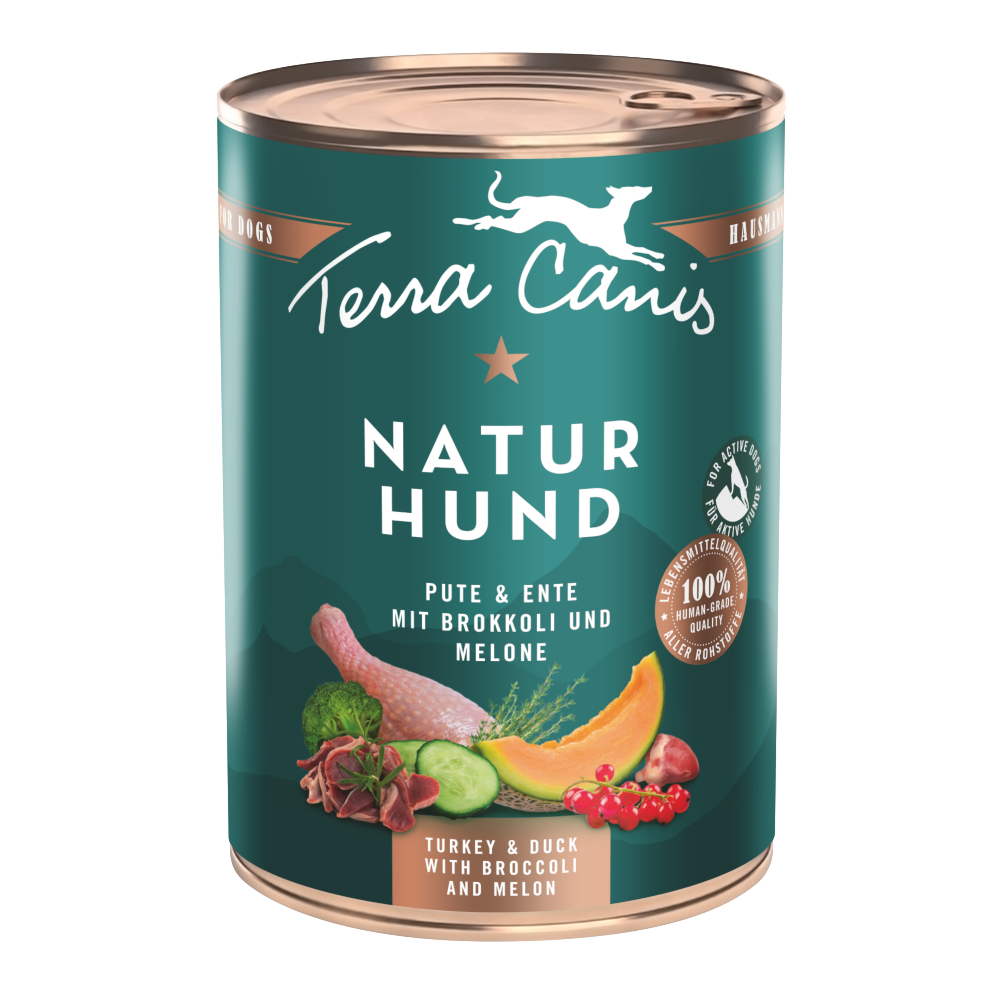 Sparpaket Terra Canis Naturhund 12 x 400 g - Pute & Ente mit Brokkoli & Melone Sparpaket Terra Canis Naturhund 12 x 400 g - Pute & Ente mit Brokkoli & Melone von Terra Canis
