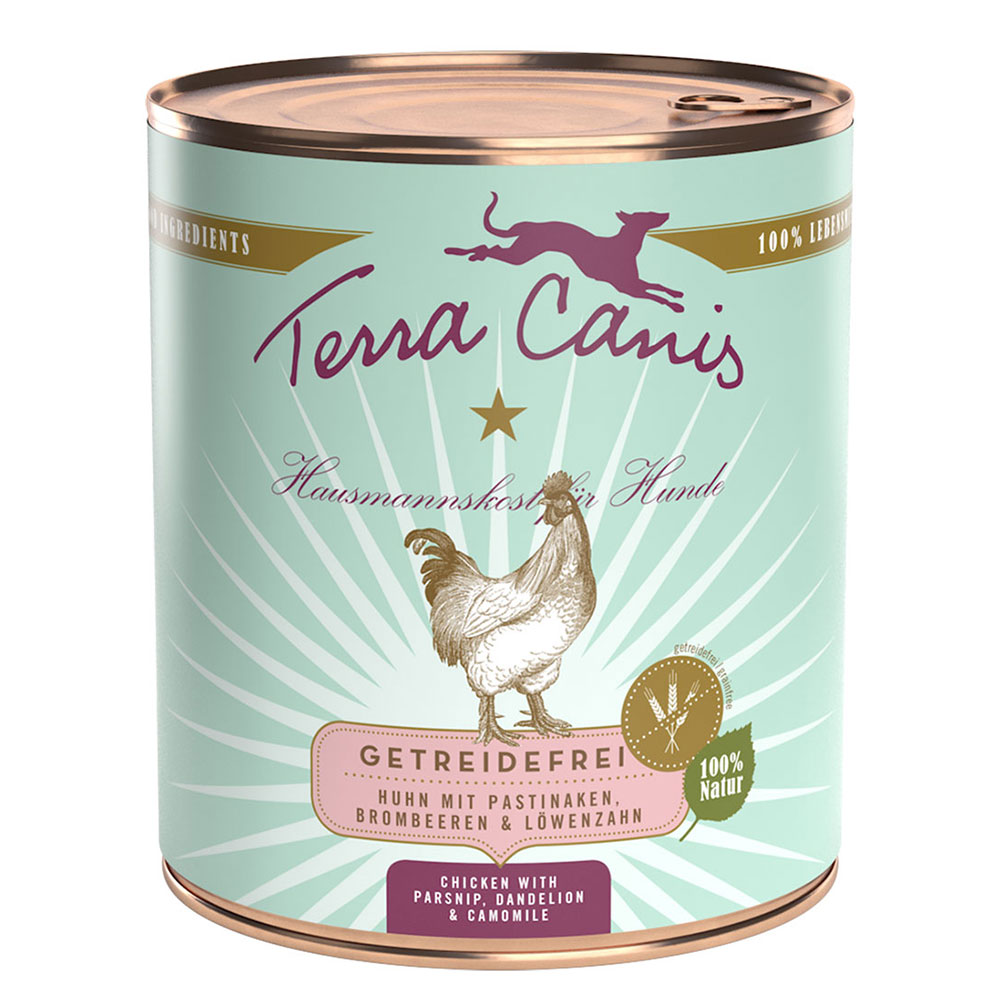 Sparpaket Terra Canis getreidefrei 12 x 800 g - Huhn mit Pastinaken, Löwenzahn und Brombeeren von Terra Canis