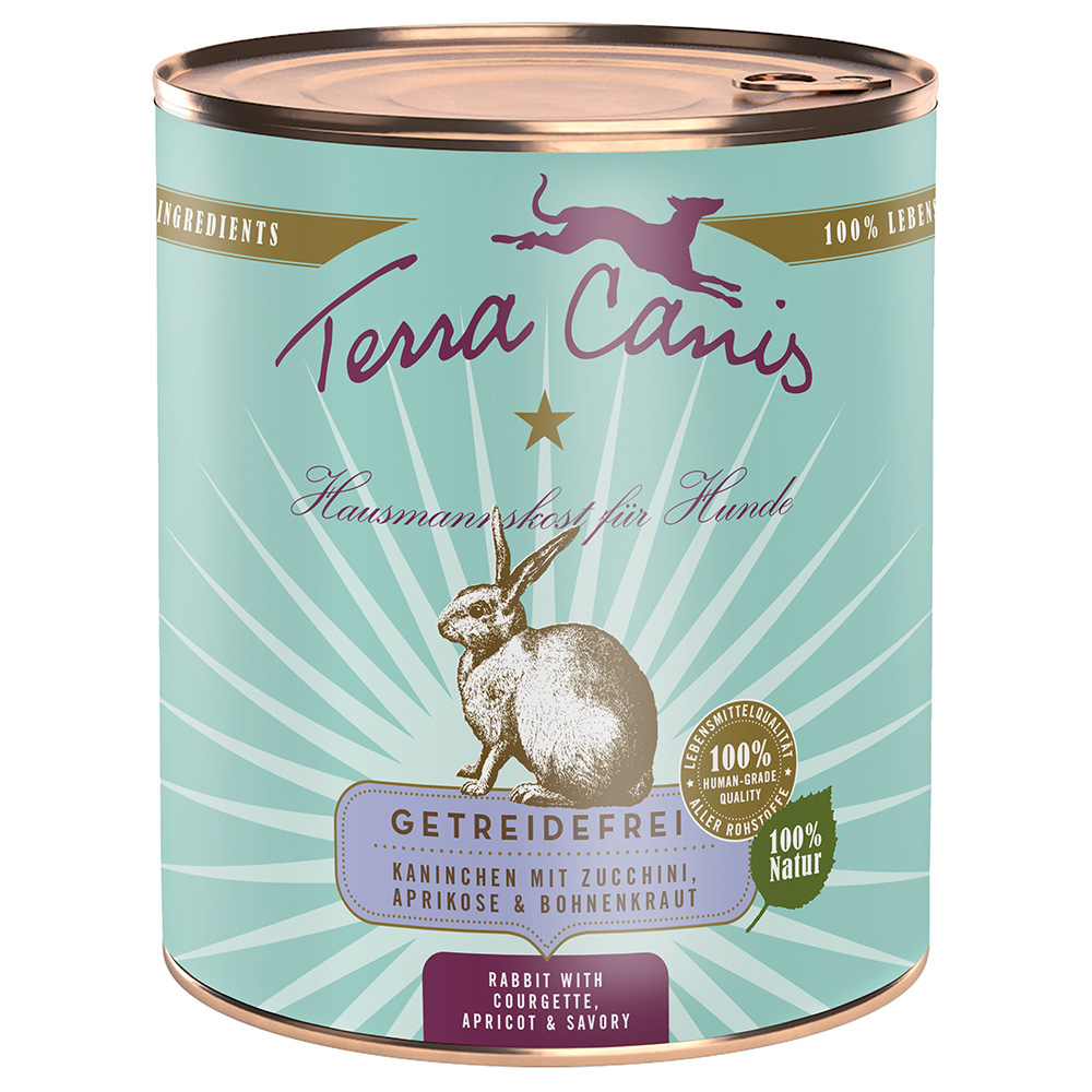 Sparpaket Terra Canis getreidefrei 12 x 800 g - Kaninchen mit Zucchini, Aprikose und Bohnenkraut von Terra Canis