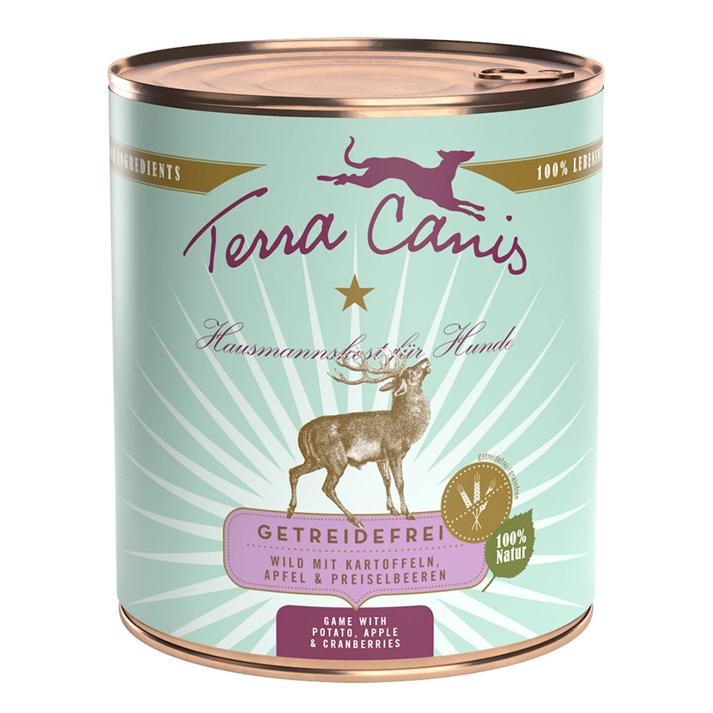 Sparpaket Terra Canis getreidefrei 12 x 800 g - Wild mit Kartoffeln, Apfel und Preiselbeeren von Terra Canis