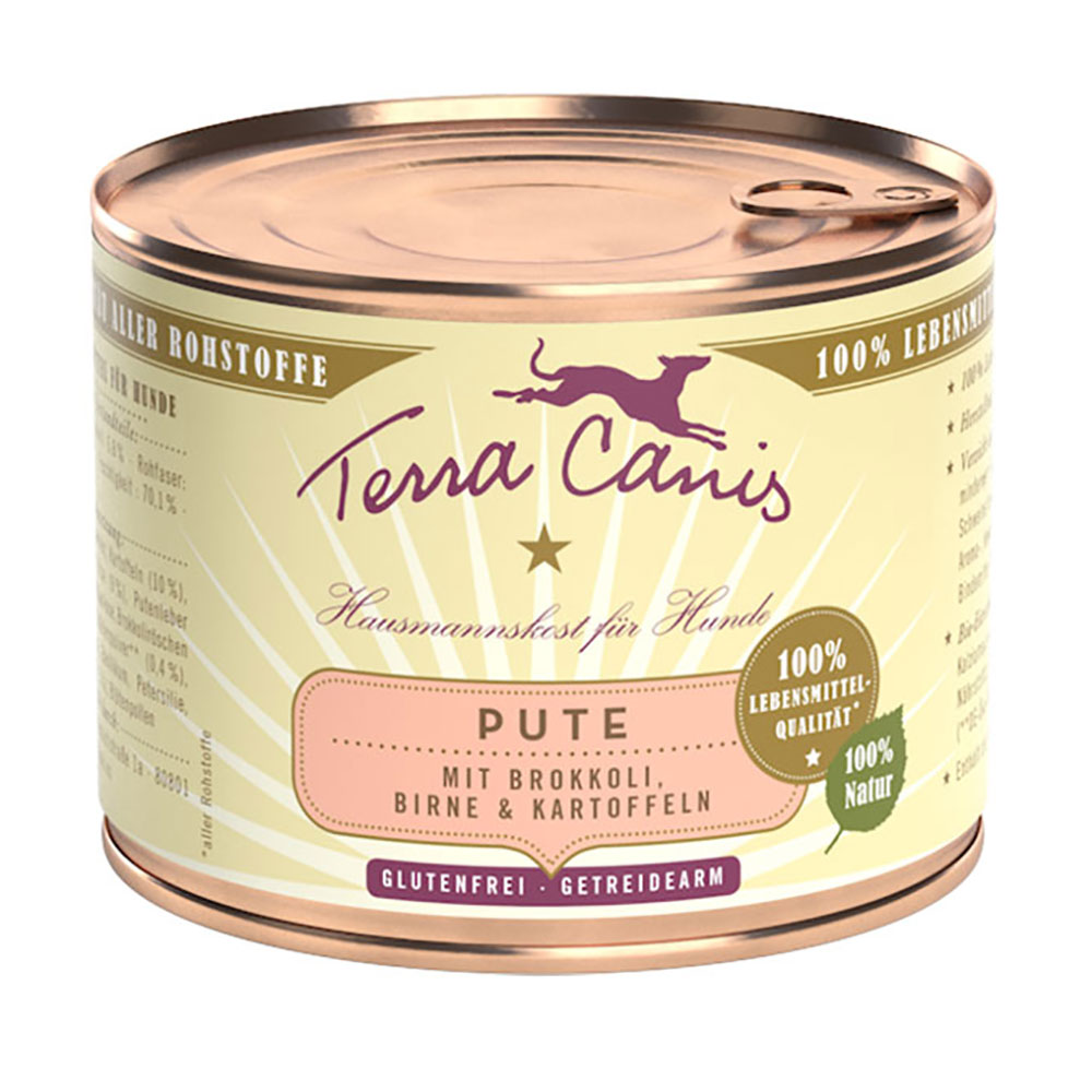 Terra Canis 6 x 200 g - Pute mit Brokkoli, Birne und Kartoffeln von Terra Canis