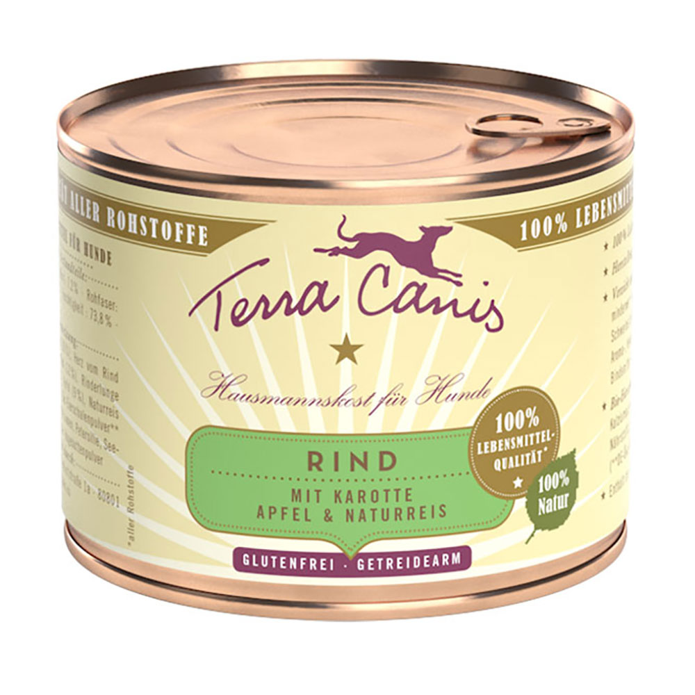 Terra Canis 6 x 200 g - Rind mit Karotte, Apfel und Naturreis von Terra Canis