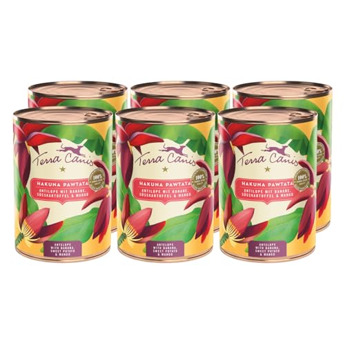 Terra Canis - Antilope mit Banane, Süßkartoffel und Mango - Flower Menü Hakuna Pawtata Nassfutter 6x400g | Premium Hundefutter in 100% Lebensmittelqualität Aller Rohstoffe | Reichhaltig & gesund Terra Canis - Antilope mit Banane, Süßkartoffel und Mango - Flower Menü Hakuna Pawtata Nassfutter 6x400g | Premium Hundefutter in 100% Lebensmittelqualität Aller Rohstoffe | Reichhaltig & gesund von Terra Canis