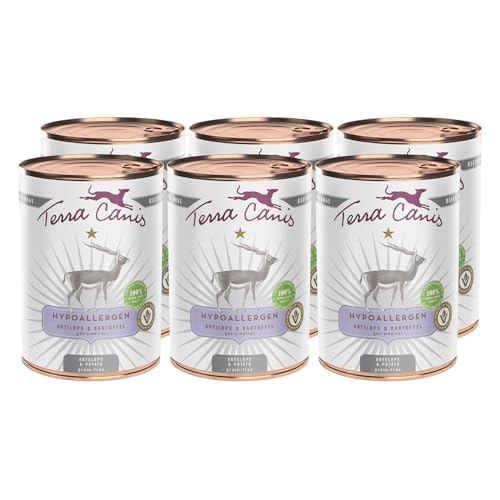 Terra Canis Antilope mit Kartoffel - Hypoallergen Nassfutter, 6x400g I Premium Hundefutter in 100% Lebensmittelqualität Aller Rohstoffe I Allergenarm, Getreide & glutenfrei Terra Canis Antilope mit Kartoffel - Hypoallergen Nassfutter, 6x400g I Premium Hundefutter in 100% Lebensmittelqualität Aller Rohstoffe I Allergenarm, Getreide & glutenfrei von Terra Canis