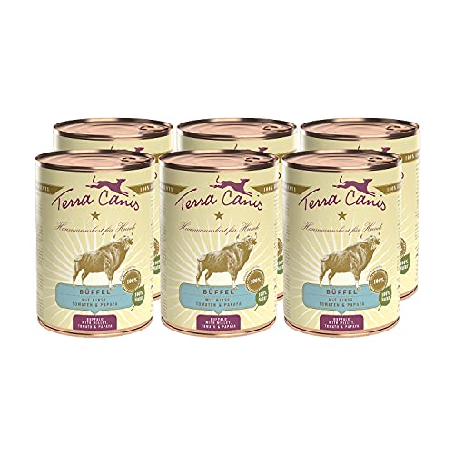 Terra Canis Büffel, Hirse, Papaya & Tomate - Classic Nassfutter, 6x400g I Premium Hundefutter in 100% Lebensmittelqualität Aller Rohstoffe I Reichhaltig & gesund, allergen- & getreidearm, glutenfrei Terra Canis Büffel, Hirse, Papaya & Tomate - Classic Nassfutter, 6x400g I Premium Hundefutter in 100% Lebensmittelqualität Aller Rohstoffe I Reichhaltig & gesund, allergen- & getreidearm, glutenfrei von Terra Canis