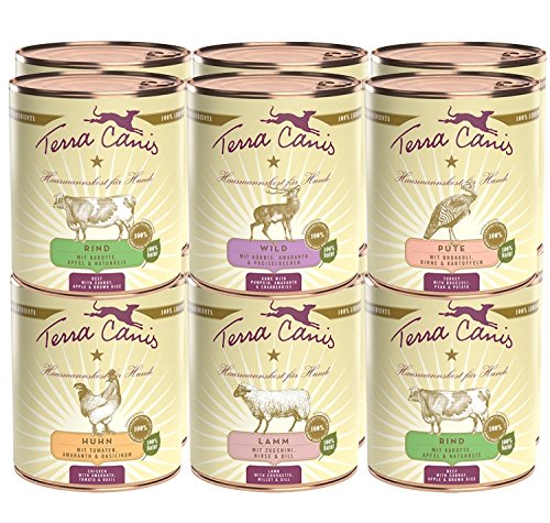 Terra Canis Classic Hundefutter 12 x 800g Dosen Mix XL (12 x 800g) Feuchtfutter Hausmannskost für Hunde von Terra Canis