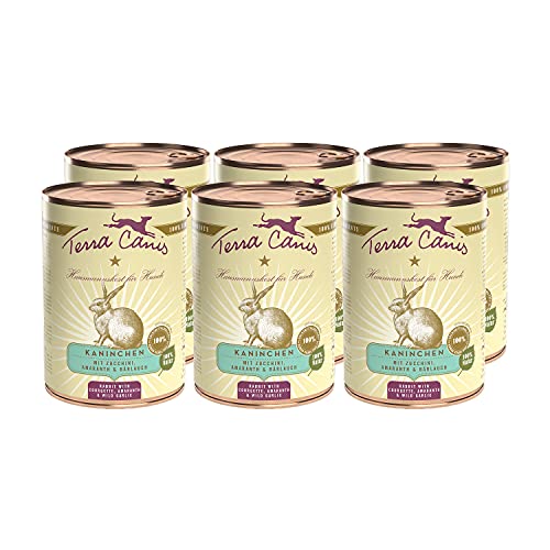 Terra Canis Kaninchen, Zucchini & Amaranth - Classic Nassfutter, 6x400g I Premium Hundefutter in 100% Lebensmittelqualität Aller Rohstoffe I Reichhaltig & gesund, allergen- & getreidearm, glutenfrei Terra Canis Kaninchen, Zucchini & Amaranth - Classic Nassfutter, 6x400g I Premium Hundefutter in 100% Lebensmittelqualität Aller Rohstoffe I Reichhaltig & gesund, allergen- & getreidearm, glutenfrei von Terra Canis
