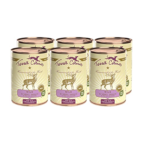 Terra Canis Wild, Kürbis & Preiselbeere - Classic Nassfutter, 6x400g I Premium Hundefutter in 100% Lebensmittelqualität Aller Rohstoffe I Reichhaltig & gesund, allergen- & getreidearm, glutenfrei von Terra Canis