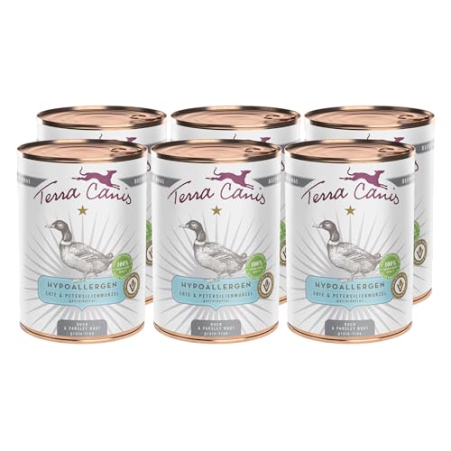 Terra Canis Ente mit Petersilienwurzel - Hypoallergen Nassfutter, 6x400g I Premium Hundefutter in 100% Lebensmittelqualität Aller Rohstoffe I Allergenarm, Getreide & glutenfrei Terra Canis Ente mit Petersilienwurzel - Hypoallergen Nassfutter, 6x400g I Premium Hundefutter in 100% Lebensmittelqualität Aller Rohstoffe I Allergenarm, Getreide & glutenfrei von Terra Canis