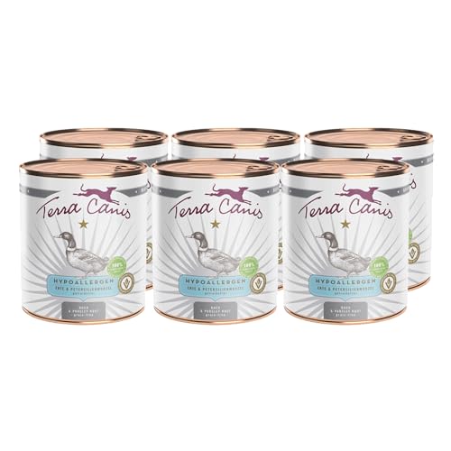 Terra Canis Ente mit Petersilienwurzel - Hypoallergen Nassfutter, 6x800g I Premium Hundefutter in 100% Lebensmittelqualität Aller Rohstoffe I Allergenarm, Getreide & glutenfrei Terra Canis Ente mit Petersilienwurzel - Hypoallergen Nassfutter, 6x800g I Premium Hundefutter in 100% Lebensmittelqualität Aller Rohstoffe I Allergenarm, Getreide & glutenfrei von Terra Canis