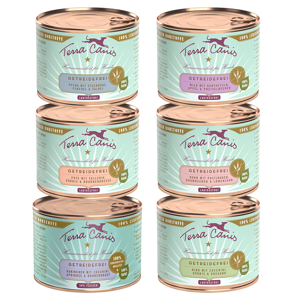 Terra Canis Getreidefrei 12 x 200 g - Mix, 6 Sorten Terra Canis Getreidefrei 12 x 200 g - Mix, 6 Sorten von Terra Canis
