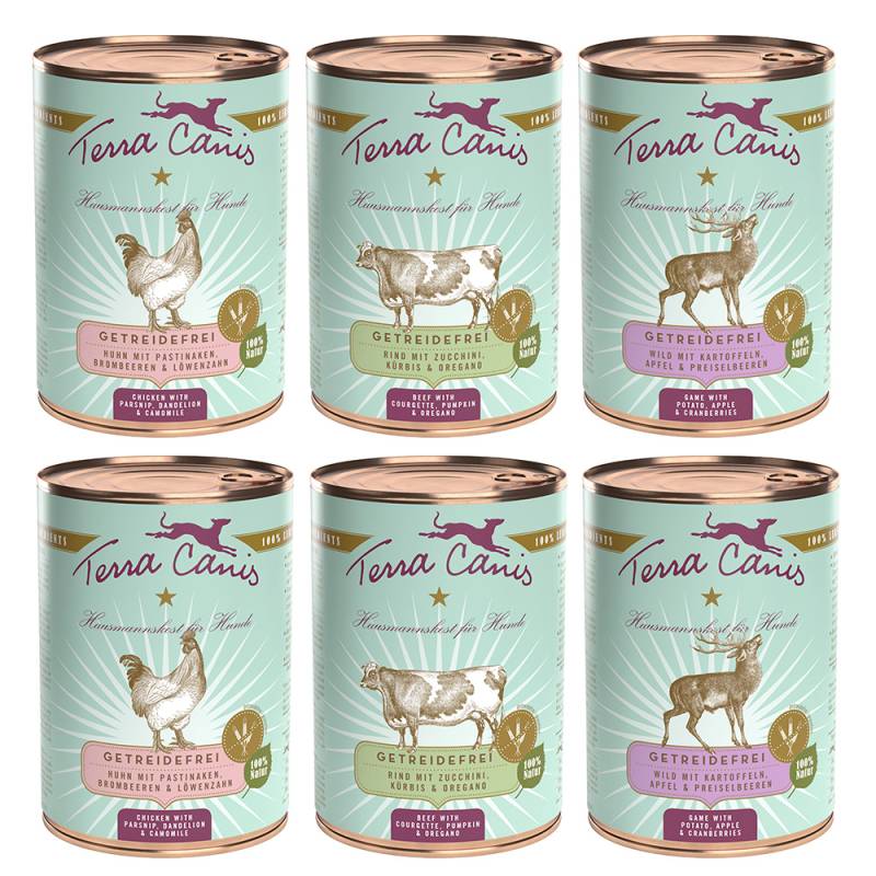 Terra Canis Getreidefrei 6 x 400 g - Mixpaket: (3 Sorten) von Terra Canis