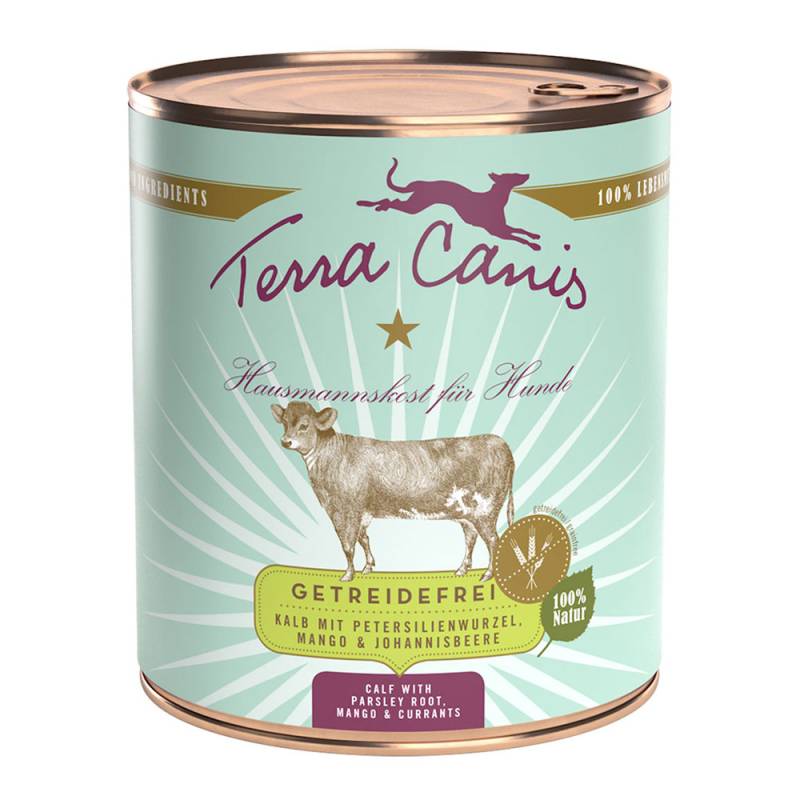Terra Canis Getreidefrei 6 x 800 g - Kalb mit Petersilienwurzel, Mango & Johannisbeere von Terra Canis
