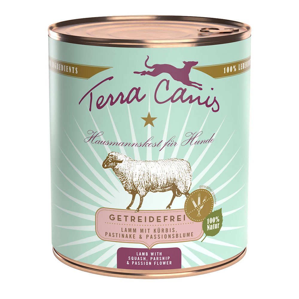 Terra Canis Getreidefrei 6 x 800 g - Lamm mit Kürbis, Pastinake & Passionsblume von Terra Canis