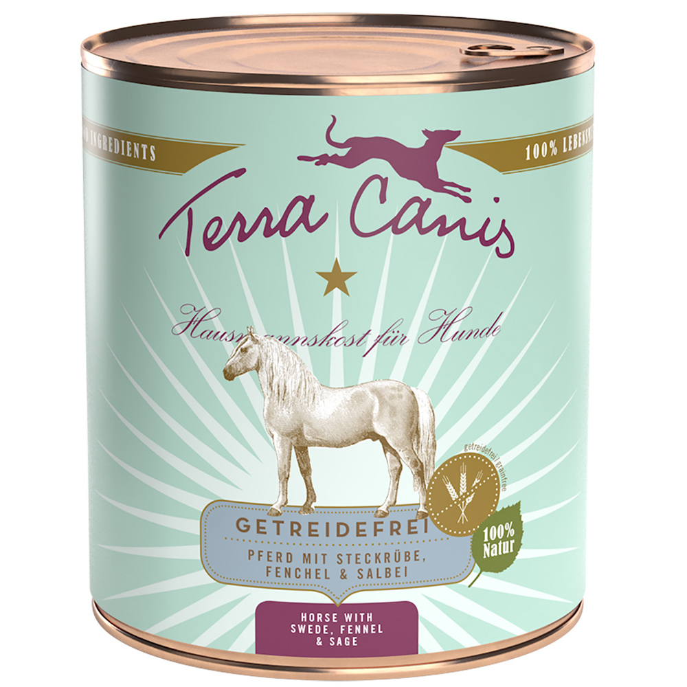 Terra Canis Getreidefrei 6 x 800 g - Pferd mit Steckrübe, Fenchel und Salbei von Terra Canis