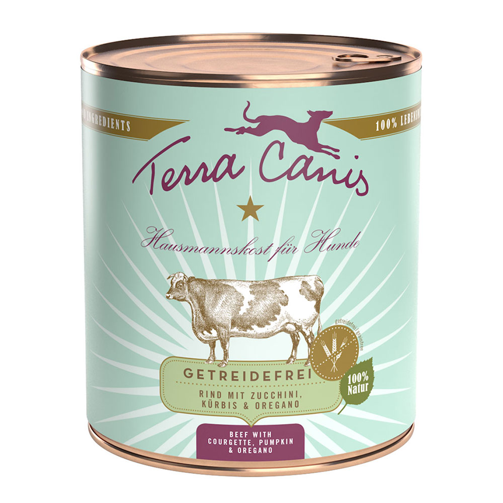 Terra Canis Getreidefrei 6 x 800 g - Rind mit Zucchini, Kürbis und Oregano von Terra Canis