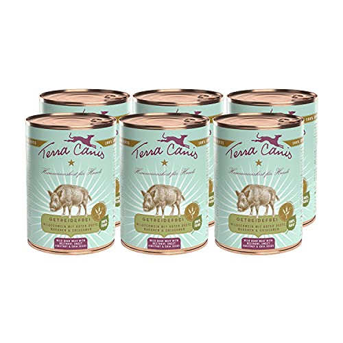 Terra Canis Wildschwein, Rote Bete, Maronen & Chiasamen - Getreidefreies Nassfutter, 6x400g I Premium Hundefutter in 100% Lebensmittelqualität Aller Rohstoffe I Reichhaltig, gesund & glutenfrei von Terra Canis