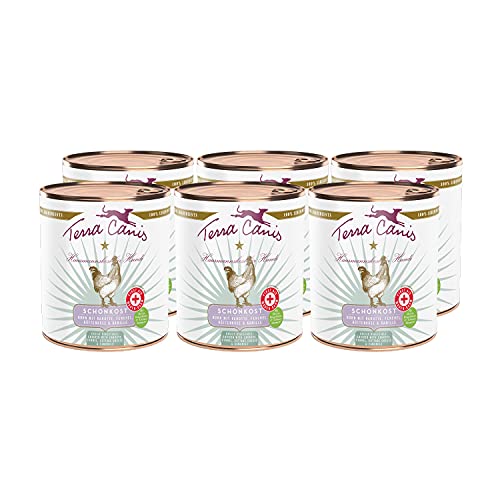 Terra Canis Huhn, Karotte & Fenchel - First Aid Magen-Darm-Schonkost, 6x800g I Premium Nahrungsergänzung in 100% Lebensmittelqualität Aller Rohstoffe I Allergenarm, Getreide - & glutenfrei von Terra Canis