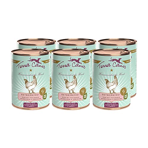 Terra Canis Huhn, Pastinake, Brombeere & Löwenzahn - Getreidefreies Nassfutter, 6x400g I Premium Hundefutter in 100% Lebensmittelqualität Aller Rohstoffe I Reichhaltig, gesund & glutenfrei von Terra Canis