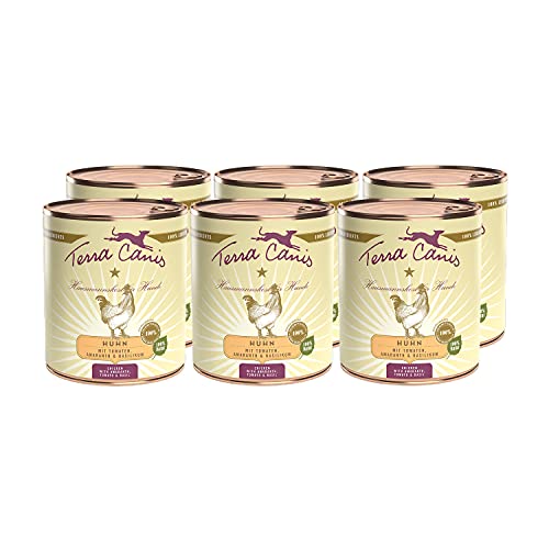 Terra Canis Huhn, Tomate, Amaranth & Basilikum - Classic Nassfutter, 6x800g I Premium Hundefutter in 100% Lebensmittelqualität Aller Rohstoffe I Reichhaltig & gesund, allergen- & getreidearm von Terra Canis