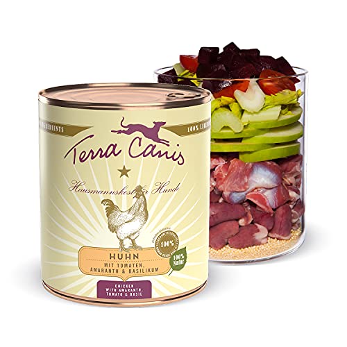 Terra Canis Huhn, Tomate, Amaranth & Basilikum - Classic Nassfutter, 800g I Premium Hundefutter in 100% Lebensmittelqualität Aller Rohstoffe I Reichhaltig & gesund, allergen- & getreidearm Terra Canis Huhn, Tomate, Amaranth & Basilikum - Classic Nassfutter, 800g I Premium Hundefutter in 100% Lebensmittelqualität Aller Rohstoffe I Reichhaltig & gesund, allergen- & getreidearm von Terra Canis