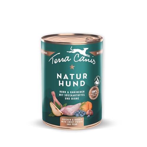 Terra Canis Huhn & Kaninchen mit Süßkartoffel und Birne - Naturhund, 400g | Premium Hundefutter in 100% Lebensmittelqualität Aller Rohstoffe | Getreide- & glutenfrei von Terra Canis